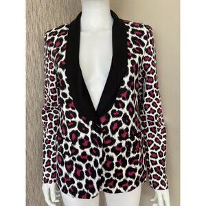 Michael Kors Leopard Print Tuxedo Jacket